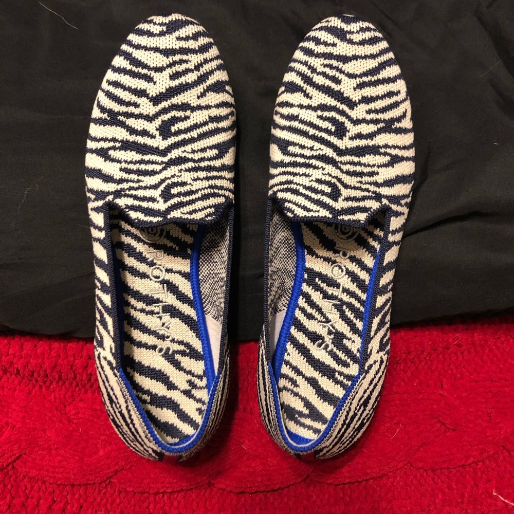 Rothy’s navy zebra loafers
